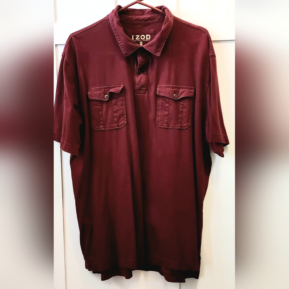 Men's Burgundy Casual Shirt